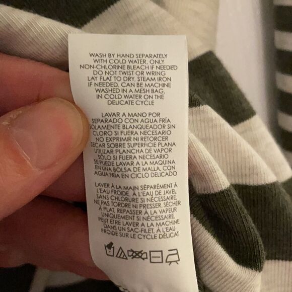 CAbi Olive Green & Oatmeal Striped Playoff Hoodie 3995 - Picture 6 of 8